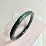 SOLD OUT: 61.8mm A-Grade Natural Black Bluish Green Modern Round Bangle No. 152026