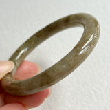 50.1mm A-Grade Natural Greenish Yellow Jadeite Traditional Round Bangle No. 152032