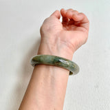 52.8mm A-Grade Natural Greenish Brown Modern Round Bangle No. 600150