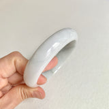 58.1mm A-Grade Natural White Green Modern Round Bangle No. 600145