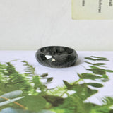 19.1mm A-Grade Natural Black Jadeite Abacus Ring Band (Faceted) No.162000