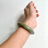 52.8mm A-Grade Natural Greenish Brown Modern Round Bangle No. 600150