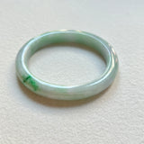 53.2mm A-Grade Natural Lavender Green Jadeite Modern Oval Bangle No. 152025