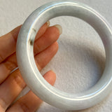 57.6mm A-Grade Natural Lavender Green Jadeite Traditional Round Bangle No. 151679