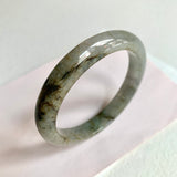 56.3mm A-Grade Natural Green Grey Modern Round Bangle No. 600121