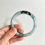 58mm A-Grade Natural Bluish Floral Round Bangle No. 600165