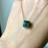 A-Grade Natural Bluish Green Jadeite Barrel Pendant No. 172494