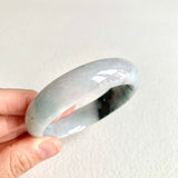 57.4mm A-Grade Natural Bluish Floral Modern Round Bangle No. 600159