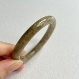 50.1mm A-Grade Natural Greenish Yellow Jadeite Traditional Round Bangle No. 152032