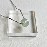 SOLD OUT: A-Grade Natural Light Bluish Green Jadeite Barrel Pendant No. 172490