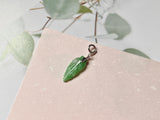 A-Grade Natural Moss On Snow Jadeite Leaf Charm No.170705