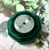 A-Grade Natural Bluish Floral Jadeite Donut Pendant No.171306