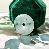 A-Grade Natural Bluish Floral Jadeite Donut Pendant No.171306