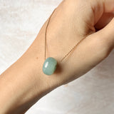 SOLD OUT: A-Grade Natural Greenish Blue Jadeite Barrel Pendant No. 171754