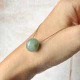 SOLD OUT: A-Grade Natural Greenish Blue Jadeite Barrel Pendant No. 171754