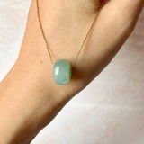 SOLD OUT: A-Grade Natural Greenish Blue Jadeite Barrel Pendant No. 171754