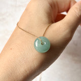 SOLD OUT: A-Grade Natural Greenish Blue Jadeite Barrel Pendant No. 171754