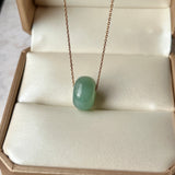 SOLD OUT: A-Grade Natural Greenish Blue Jadeite Barrel Pendant No. 171754