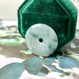 A-Grade Natural Bluish Floral Jadeite Donut Pendant No.171306