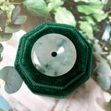 A-Grade Natural Bluish Floral Jadeite Donut Pendant No.171306