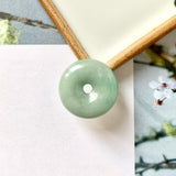 A-Grade Natural Green Jadeite Donut Pendant No.171685