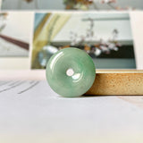 A-Grade Natural Green Jadeite Donut Pendant No.171685