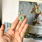 A-Grade Natural Green Jadeite Donut Pendant No.171685