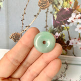 A-Grade Natural Green Jadeite Donut Pendant No.171685