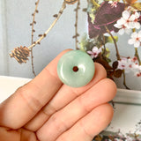 A-Grade Natural Green Jadeite Donut Pendant No.171685