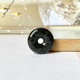 A-Grade Natural Black Jadeite Donut Pendant No.172498