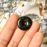 A-Grade Natural Black Jadeite Donut Pendant No.172498