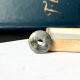 A-Grade Natural Dark Grey Jadeite Donut Pendant No.172499