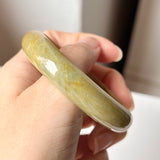 52.5mm A-Grade Natural Russet Jadeite Modern Oval Bangle No. 152009