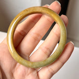 52.5mm A-Grade Natural Russet Jadeite Modern Oval Bangle No. 152009