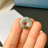 A-Grade Natural Dark Grey Jadeite Donut Pendant No.172500