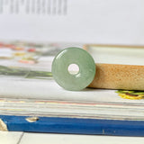 A-Grade Natural Yellowish Green Jadeite Donut Pendant No.172501