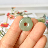 A-Grade Natural Yellowish Green Jadeite Donut Pendant No.172501