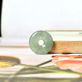 A-Grade Natural Yellowish Green Jadeite Donut Pendant No.172502