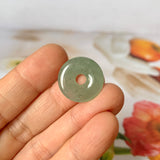 A-Grade Natural Yellowish Green Jadeite Donut Pendant No.172502