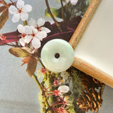 A-Grade Natural Moss On Snow Jadeite Donut Pendant No.172503