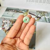 A-Grade Natural Moss On Snow Jadeite Donut Pendant No.172503