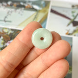 A-Grade Natural Moss On Snow Jadeite Donut Pendant No.172503