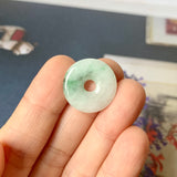 A-Grade Natural Floral Jadeite Donut Pendant No.172504