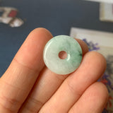 A-Grade Natural Floral Jadeite Donut Pendant No.172504