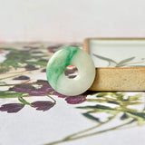 A-Grade Natural Floral Jadeite Donut Pendant No.172505