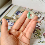 A-Grade Natural Floral Jadeite Donut Pendant No.172505