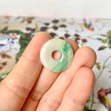 A-Grade Natural Floral Jadeite Donut Pendant No.172505