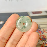 A-Grade Natural Bluish Floral Jadeite Donut No.172506