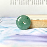 A-Grade Natural Bluish Green Jadeite Donut Pendant No.172507