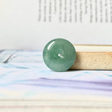 A-Grade Natural Bluish Green Jadeite Donut Pendant No.172507